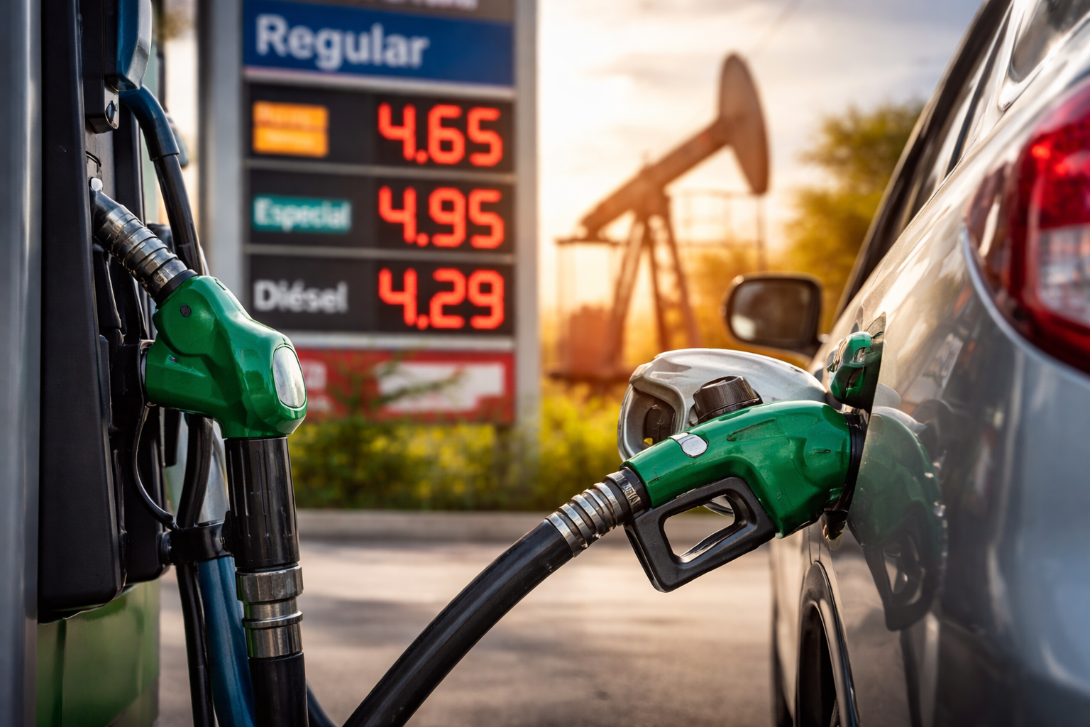 Tras el alza de $0.25 la semana pasada, el petróleo a $100 en el mercado internacional eleva la presión sobre el precio de la gasolina en El Salvador. Los consumidores podrían enfrentar un nuevo ajuste. Foto: Ilustración.