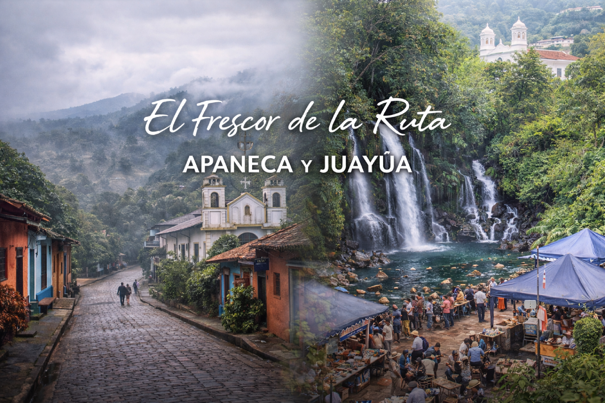 Si el calor te agobia, la Ruta de las Flores es tu salvación. Apaneca y Juayúa ofrecen clima fresco, paisajes verdes y experiencias únicas para disfrutar de unas vacaciones inolvidables. Foto: Ilustración.