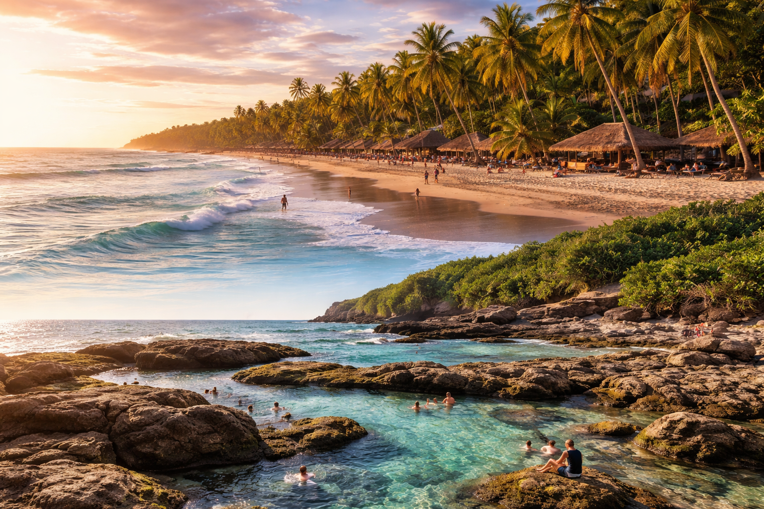 Descubre por qué El Cuco y Las Tunas son los destinos ideales para disfrutar de tranquilidad, belleza natural y gastronomía única en el oriente de El Salvador. Foto: Ilustración.