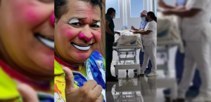 El querido payaso Cocolito permanece hospitalizado tras una cirugía ocular de emergencia. Familiares solicitan oraciones y apoyo por su pronta recuperación. Foto: Cortesía.