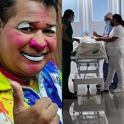 El querido payaso Cocolito permanece hospitalizado tras una cirugía ocular de emergencia. Familiares solicitan oraciones y apoyo por su pronta recuperación. Foto: Cortesía.