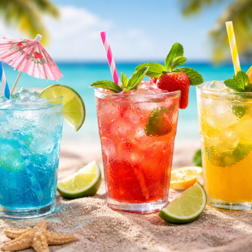 Con temperaturas que superan los 35°C, las bebidas refrescantes naturales son clave para combatir el calor en las playas de El Salvador. Descubre las opciones más saludables para hidratarte este verano. Foto: Ilustración.