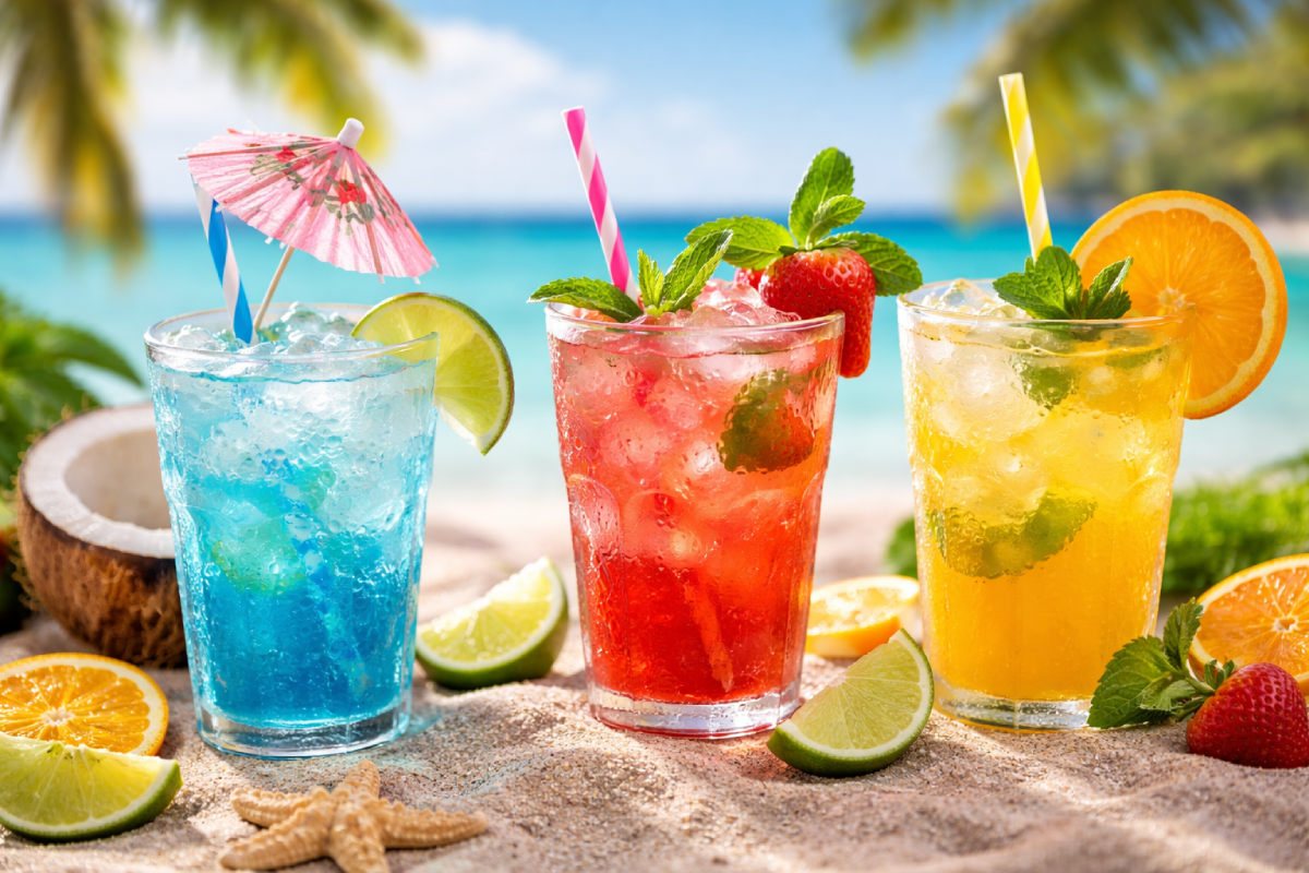 Con temperaturas que superan los 35°C, las bebidas refrescantes naturales son clave para combatir el calor en las playas de El Salvador. Descubre las opciones más saludables para hidratarte este verano. Foto: Ilustración.