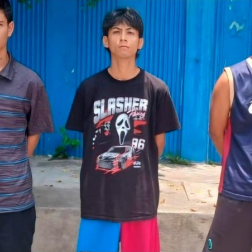 La PNC detuvo a tres hombres implicados en una golpiza grabada en el Mirador de San Marcos tras la difusión de un video en redes sociales. Foto: PNCSV.
