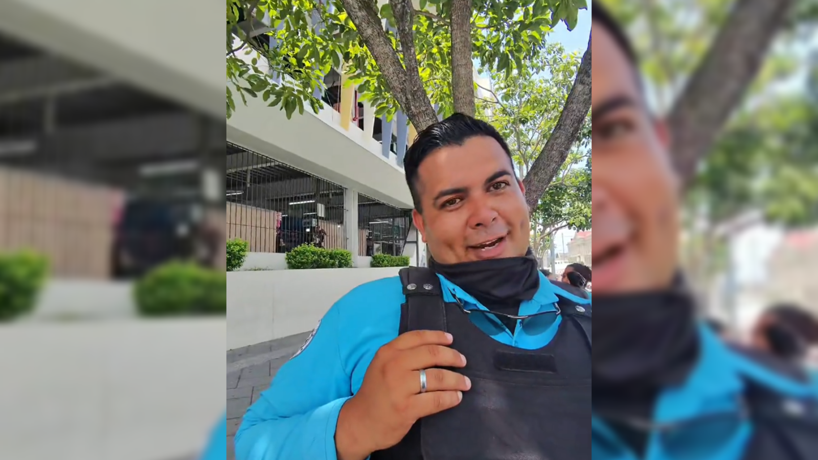 Una comerciante de morungas desató las risas en TikTok al lanzar un divertido cumplido a un agente del CAM en el Centro Histórico de San Salvador. El video ya es viral. Foto: Cortesía.