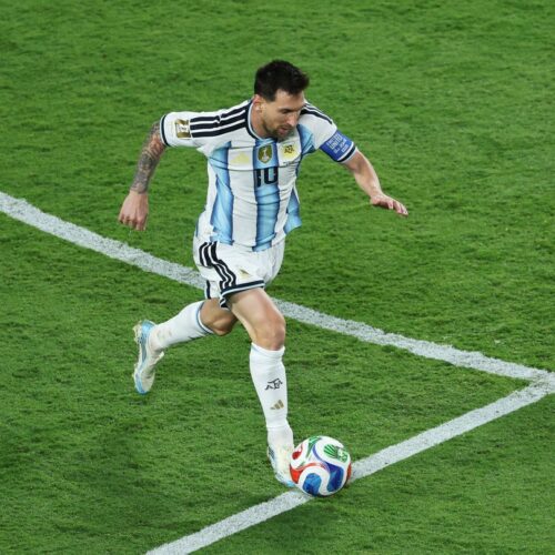 El astro argentino erró desde los doce pasos pero anotó al minuto 38' ante Austria, convirtiéndose en el máximo goleador histórico de los Mundiales con 17 goles. Foto: FIFA.