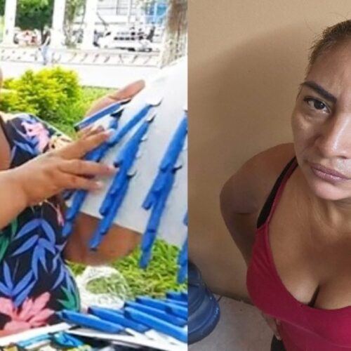 La comerciante apodada "Prestobarbas a Cora" tildó de "marera" a la creadora de contenido Yanira Berríos durante las fiestas patronales de Santa María Ostuma, La Paz. La PNC intervino para mediar. Foto: Cortesía.