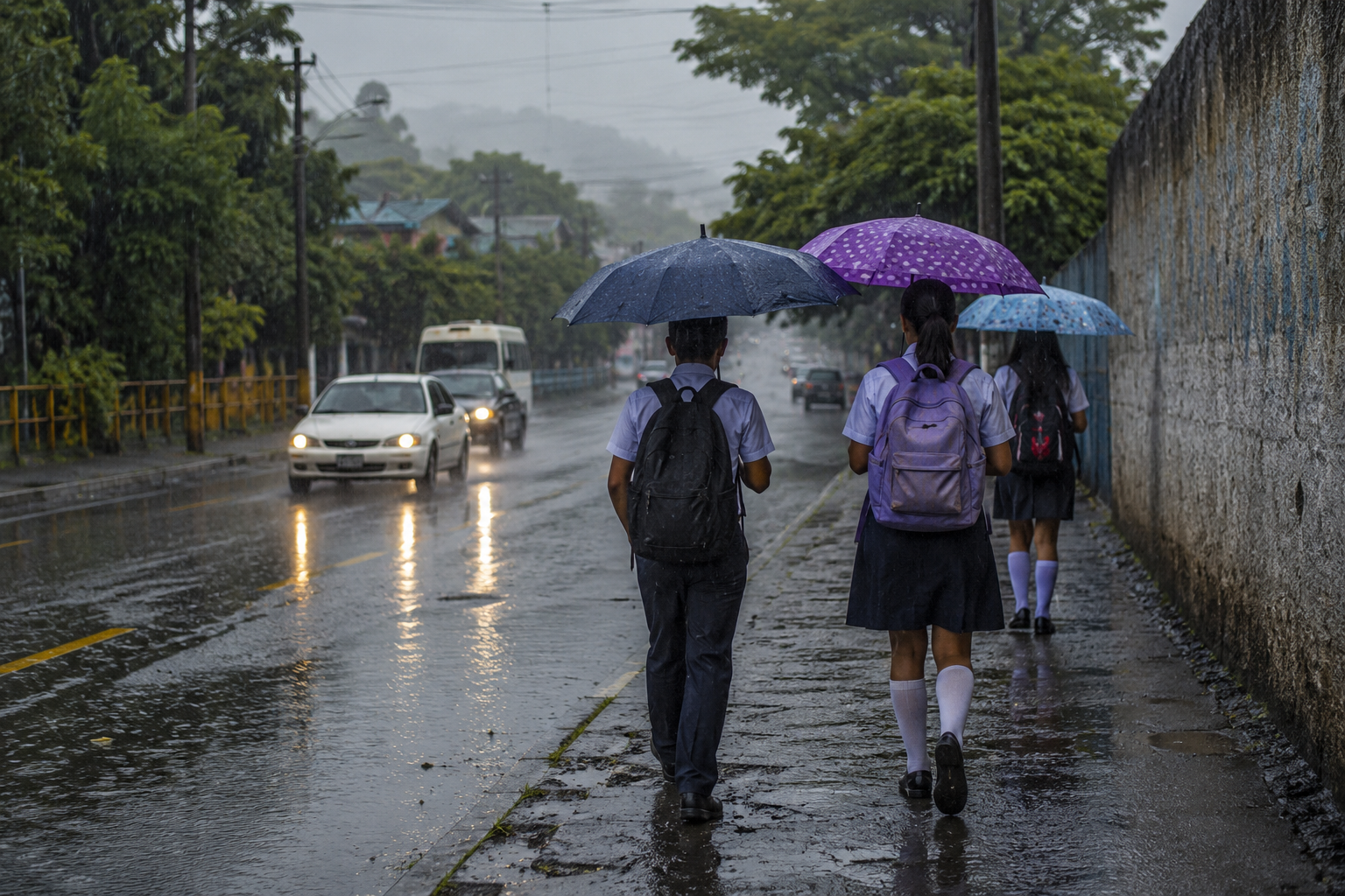 El Ministerio de Educación acató la Alerta Naranja decretada por Protección Civil para los días martes 9 y miércoles 10 de junio por las lluvias de la tormenta Cristina. Foto: Ilustración.