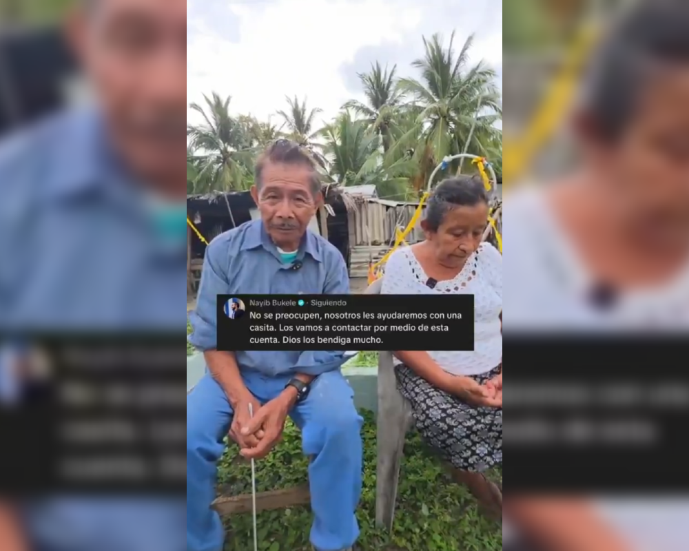 La ministra Michelle Sol confirmó que un equipo técnico visitará a los ancianos en Ahuachapán para iniciar el proceso de reasentamiento habitacional tras la promesa de Bukele. Foto: Cortesía.