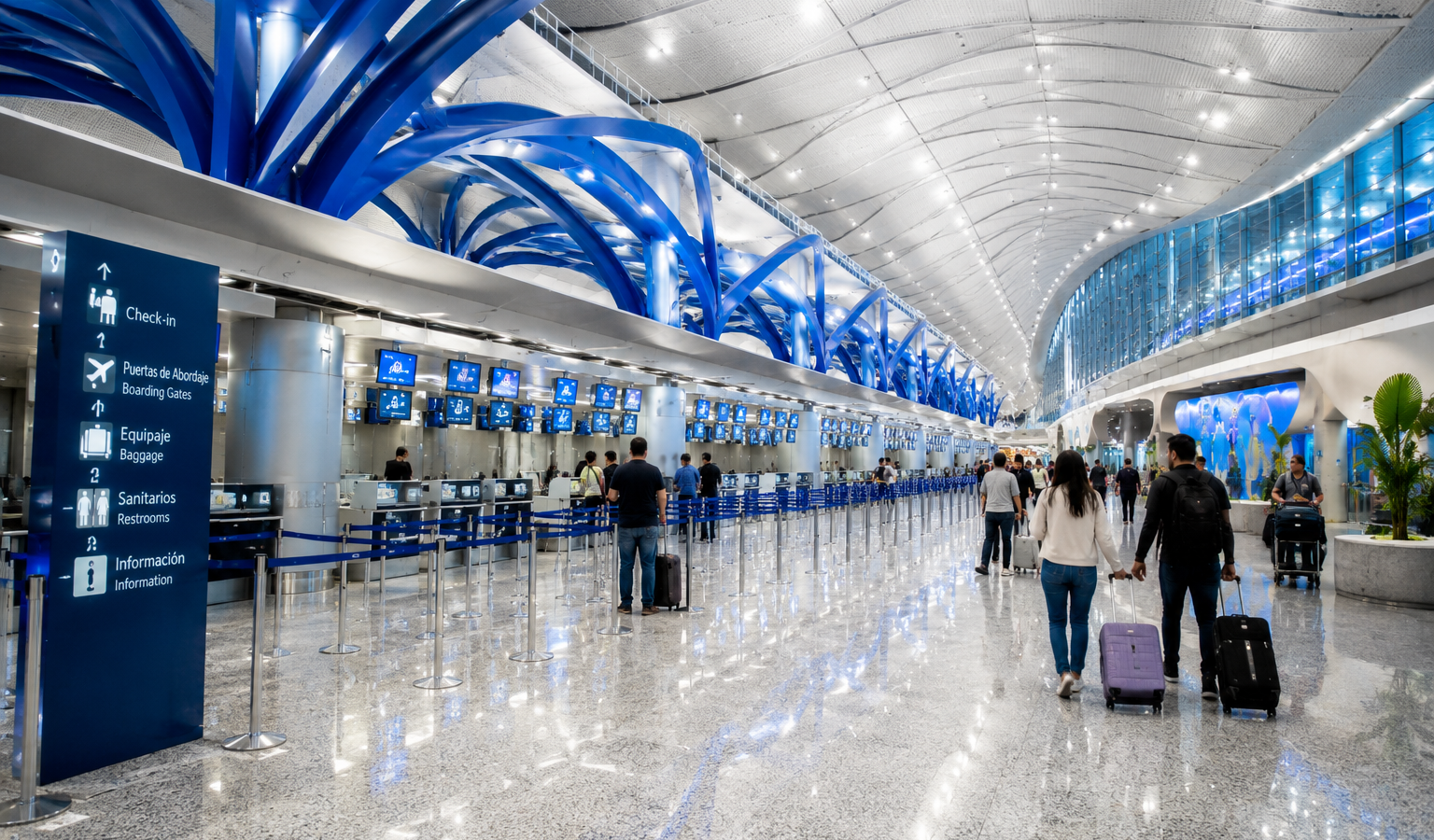 El mandatario recorrió las nuevas instalaciones del Aeropuerto de El Salvador, financiadas con fondos propios, las cuales triplican la capacidad de gestión de maletas por hora. Foto: Ilustración.