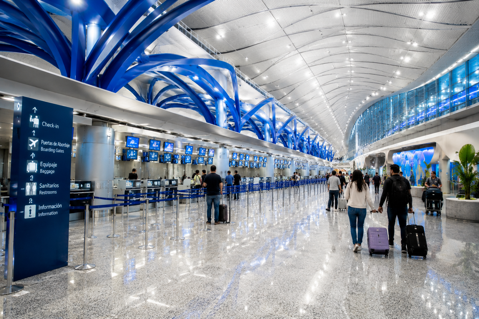 El mandatario recorrió las nuevas instalaciones del Aeropuerto de El Salvador, financiadas con fondos propios, las cuales triplican la capacidad de gestión de maletas por hora. Foto: Ilustración.