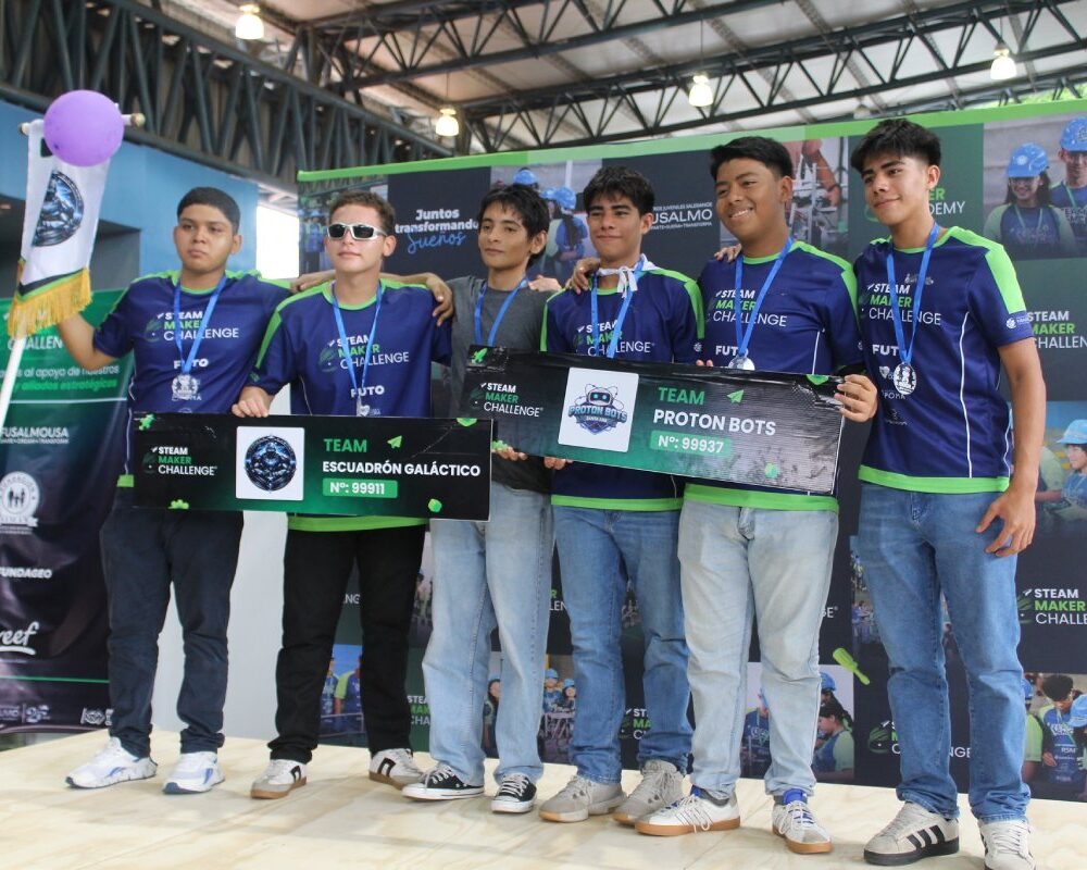 La jornada tecnológica de la categoría Crea midió las destrezas científicas de los jóvenes salvadoreños con miras al certamen mundial en Corea del Sur. FUSALMO impulsó el Steam Maker Challenge en Soyapango. Foto: FUSALMO.