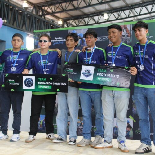 La jornada tecnológica de la categoría Crea midió las destrezas científicas de los jóvenes salvadoreños con miras al certamen mundial en Corea del Sur. FUSALMO impulsó el Steam Maker Challenge en Soyapango. Foto: FUSALMO.