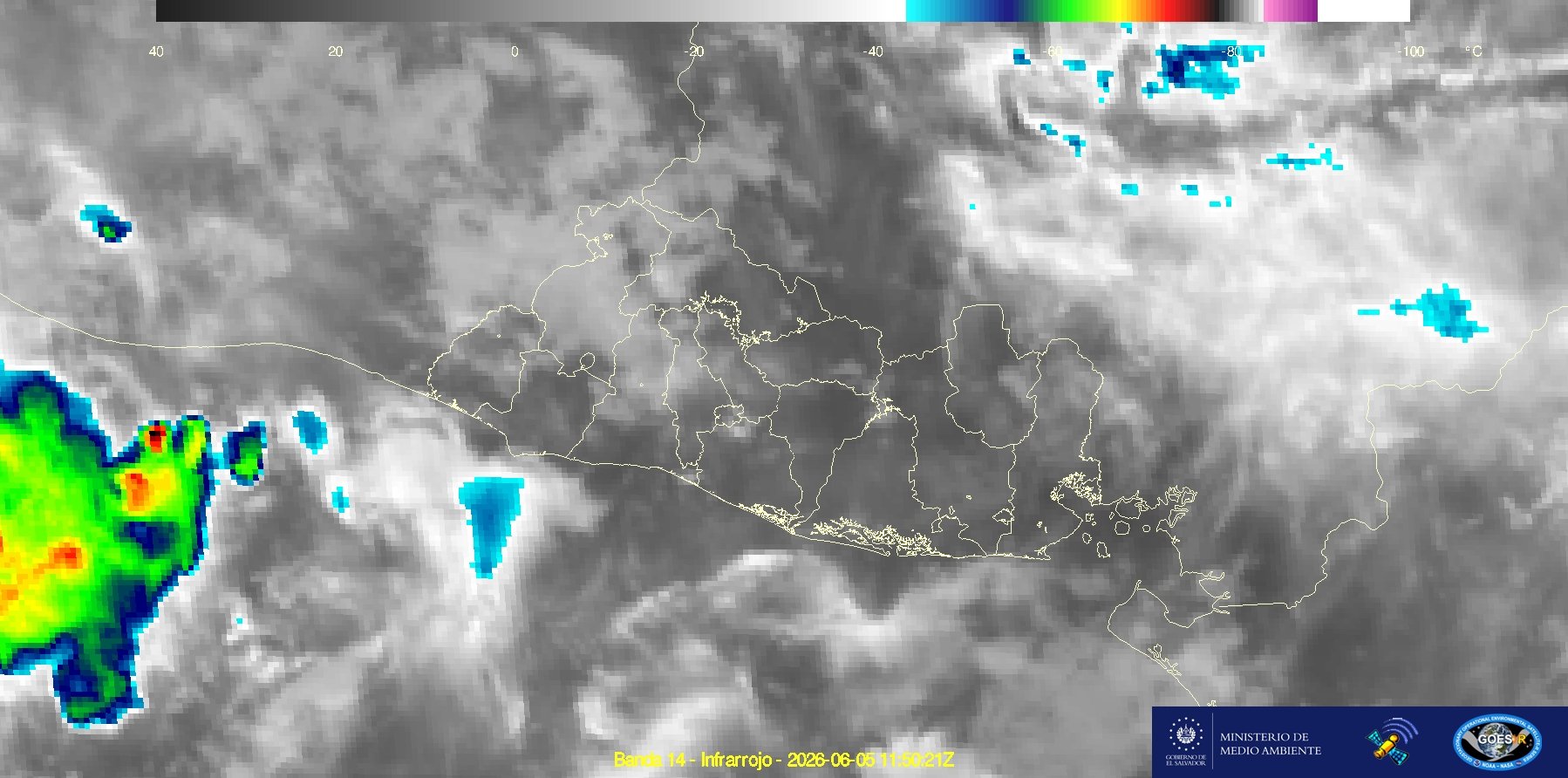 El MARN advierte sobre riesgos de inundaciones urbanas y deslizamientos debido a las lluvias intermitentes y las ráfagas de viento. El pronóstico incluye ambiente fresco. Foto: MARN.