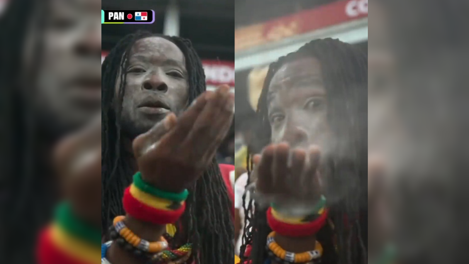 Un aficionado de Ghana esparció un misterioso polvo blanco en las tribunas para invocar a los dioses minutos antes de un agónico gol en el Mundial 2026. El ritual se volvió viral. Foto: Sivar News