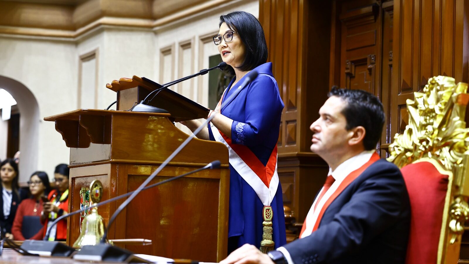 Keiko Fujimori brindó su primer Mensaje a la Nación en el Congreso de la República tras asumir la Presidencia de Perú.