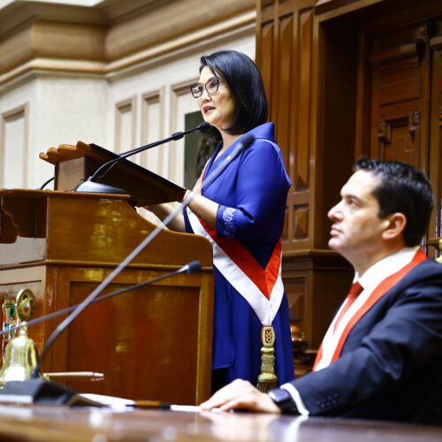 Keiko Fujimori brindó su primer Mensaje a la Nación en el Congreso de la República tras asumir la Presidencia de Perú.