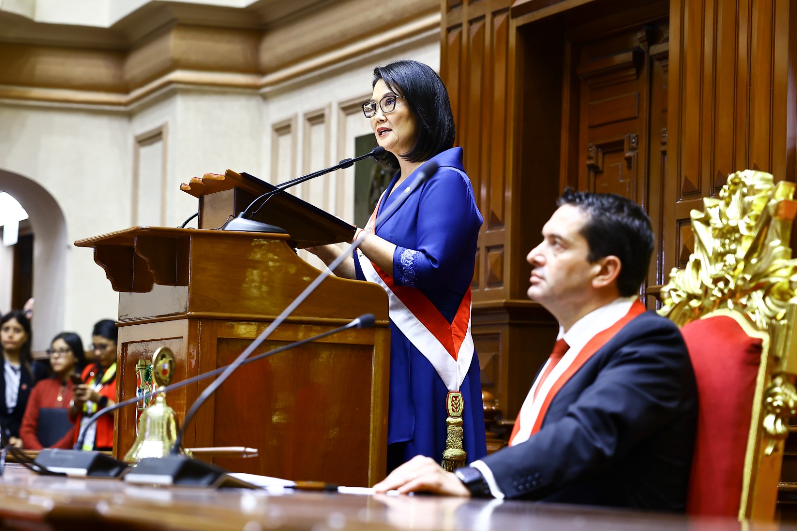Keiko Fujimori brindó su primer Mensaje a la Nación en el Congreso de la República tras asumir la Presidencia de Perú.