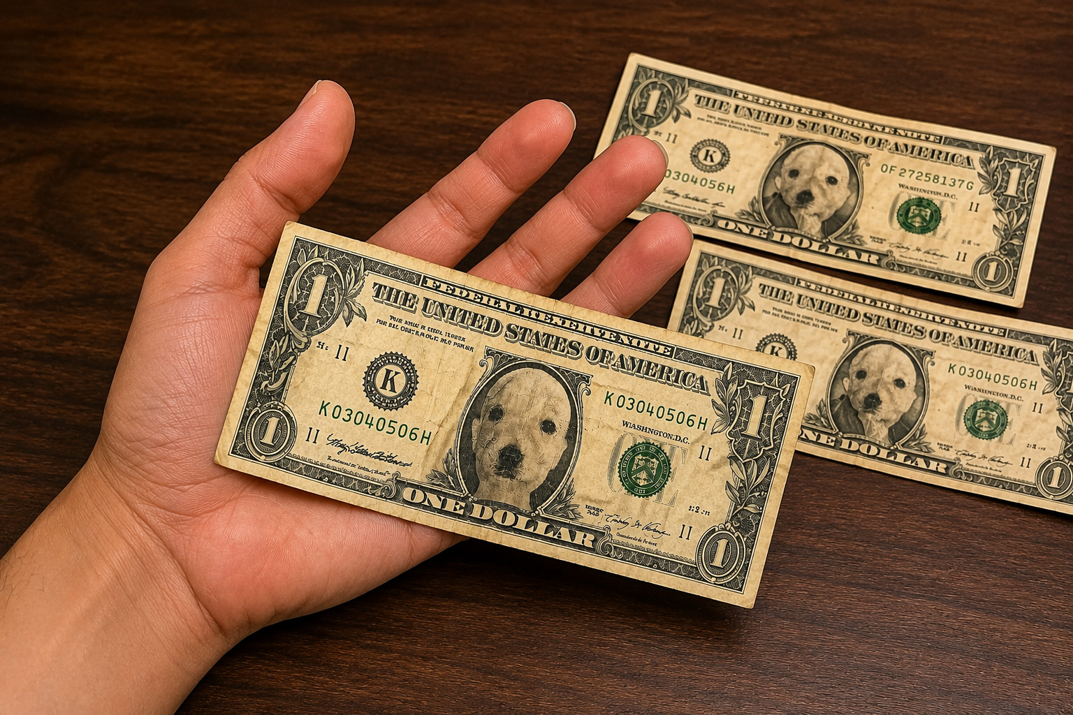 Una vendedora salvadoreña alertó en redes sociales tras descubrir que recibió un "perri dólar" con la cara de un personaje animado como pago. Foto: Ilustración