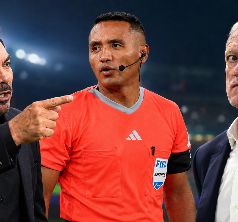 El histórico exfutbolista Hugo Sánchez estalló en televisión contra el técnico Didier Deschamps por menospreciar el trabajo del árbitro salvadoreño Iván Barton. Una defensa épica. Foto: Ilustración