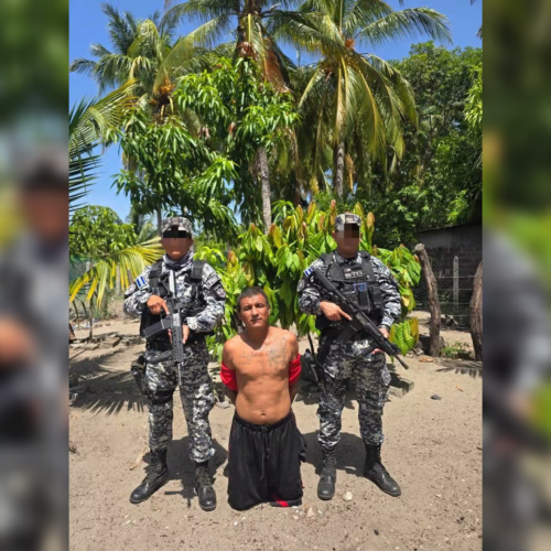 Pedro Antonio Quinteros, alias "Pericón", fue capturado en Usulután tras ser acusado de ejecutar a un miembro de su misma estructura criminal, la MS-13, y tratar de esconderse. Foto: Ministerio de Seguridad.