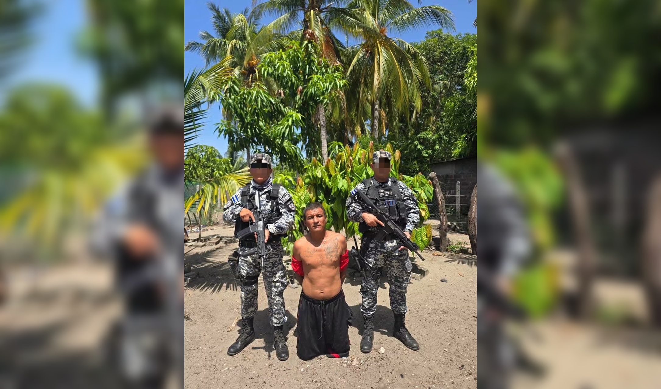 Pedro Antonio Quinteros, alias "Pericón", fue capturado en Usulután tras ser acusado de ejecutar a un miembro de su misma estructura criminal, la MS-13, y tratar de esconderse. Foto: Ministerio de Seguridad.