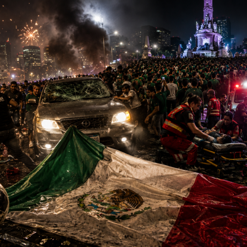 El Mundial en México ha dejado incidentes trágicos: atropellamientos, muertes por aglomeraciones y agresiones entre aficionados ponen en jaque la seguridad en las celebraciones. Foto: Ilustración.