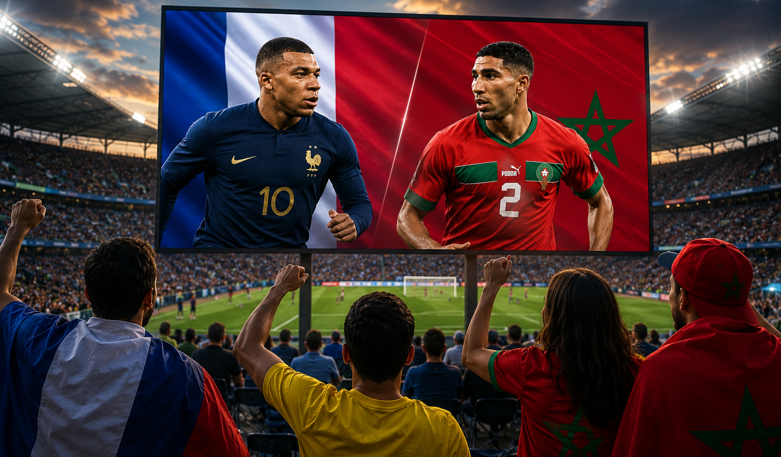La emoción del Mundial 2026 continúa con Francia vs. Marruecos. En El Salvador, cinco espacios públicos transmitirán el partido de forma gratis. Foto: Ilustración