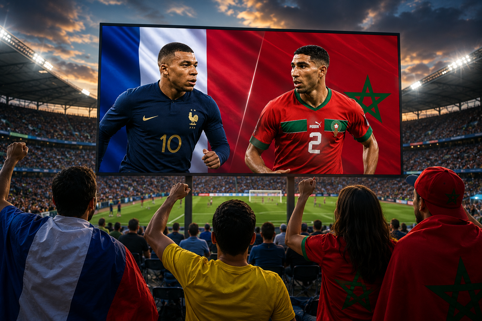 La emoción del Mundial 2026 continúa con Francia vs. Marruecos. En El Salvador, cinco espacios públicos transmitirán el partido de forma gratis. Foto: Ilustración