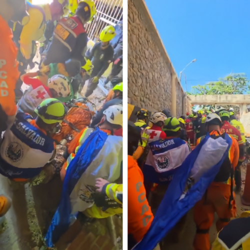 Hernán Alberto Gil Flores, de 44 años, fue extraído con vida de los escombros del centro comercial Galerías Playa Grande tras un despliegue internacional. La estructura colapsada requirió 72 horas de maniobras técnicas. Foto: Captura de pantalla