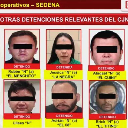 EE. UU. ofrece hasta $10 millones por líderes del CJNG. En el pasado, autoridades han reportado detenciones clave como la de Rosalinda "N" y Rubén "N".