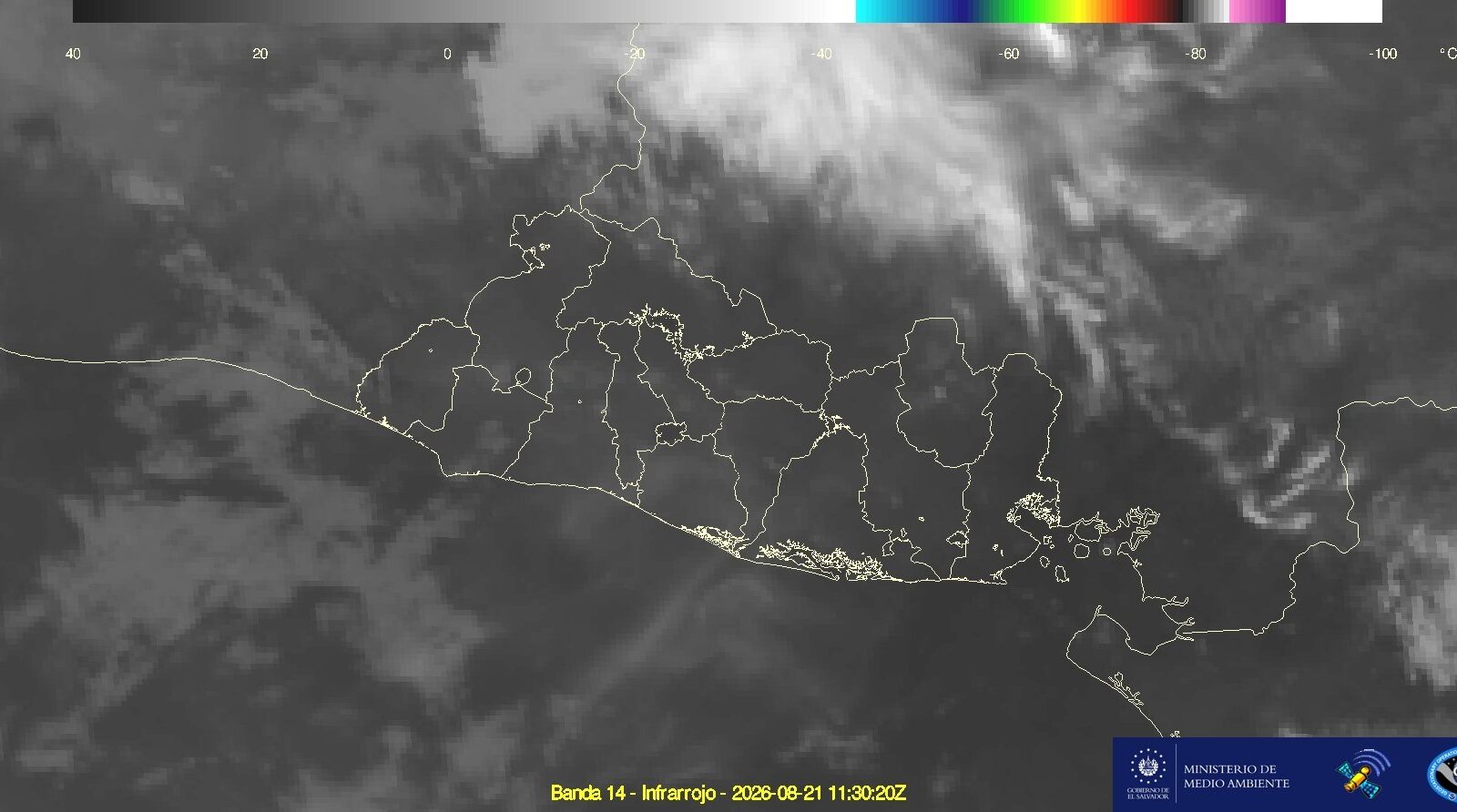 El MARN reporta una mañana estable en El Salvador este 21 de agosto: cielo poco nublado, sin lluvias y temperaturas de hasta 38 °C en la zona oriental. Foto: @MedioAmbienteSV.