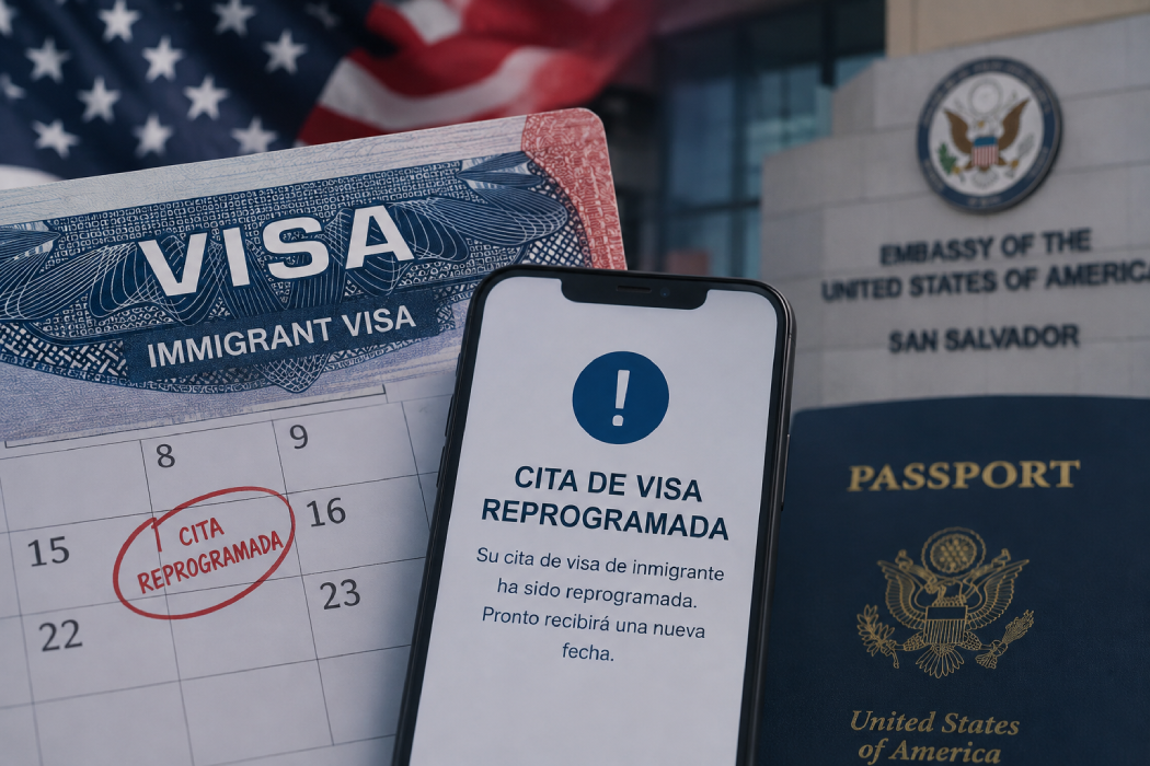 EE.UU. pausó citas para visas de inmigrante por capacitación global. Salvadoreños con entrevistas podrían verlas reprogramadas, pero no suspendidas. Foto: Ilustración.