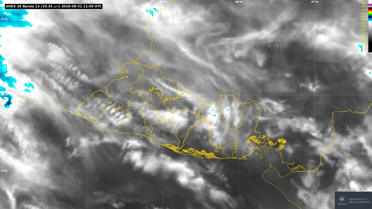 El MARN pronostica para esta mañana en El Salvador cielo poco nublado, sin lluvias y temperaturas entre 26°C y 38°C. Foto: @MedioAmbienteSV