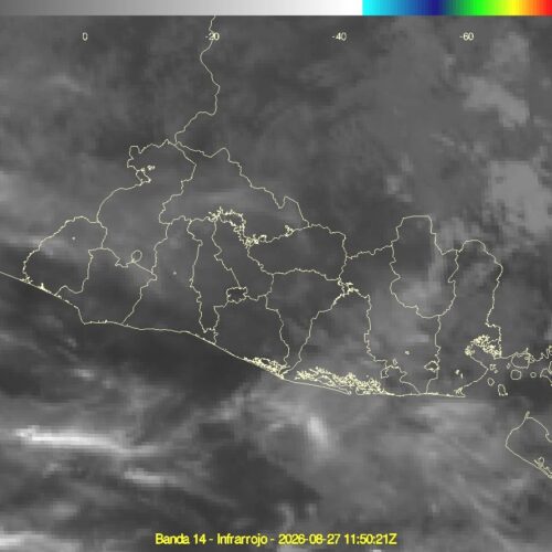 El MARN reporta una mañana seca en El Salvador con cielo poco nublado y temperaturas de hasta 38 °C. Sin lluvias previstas. Foto: @MedioAmbienteSV.