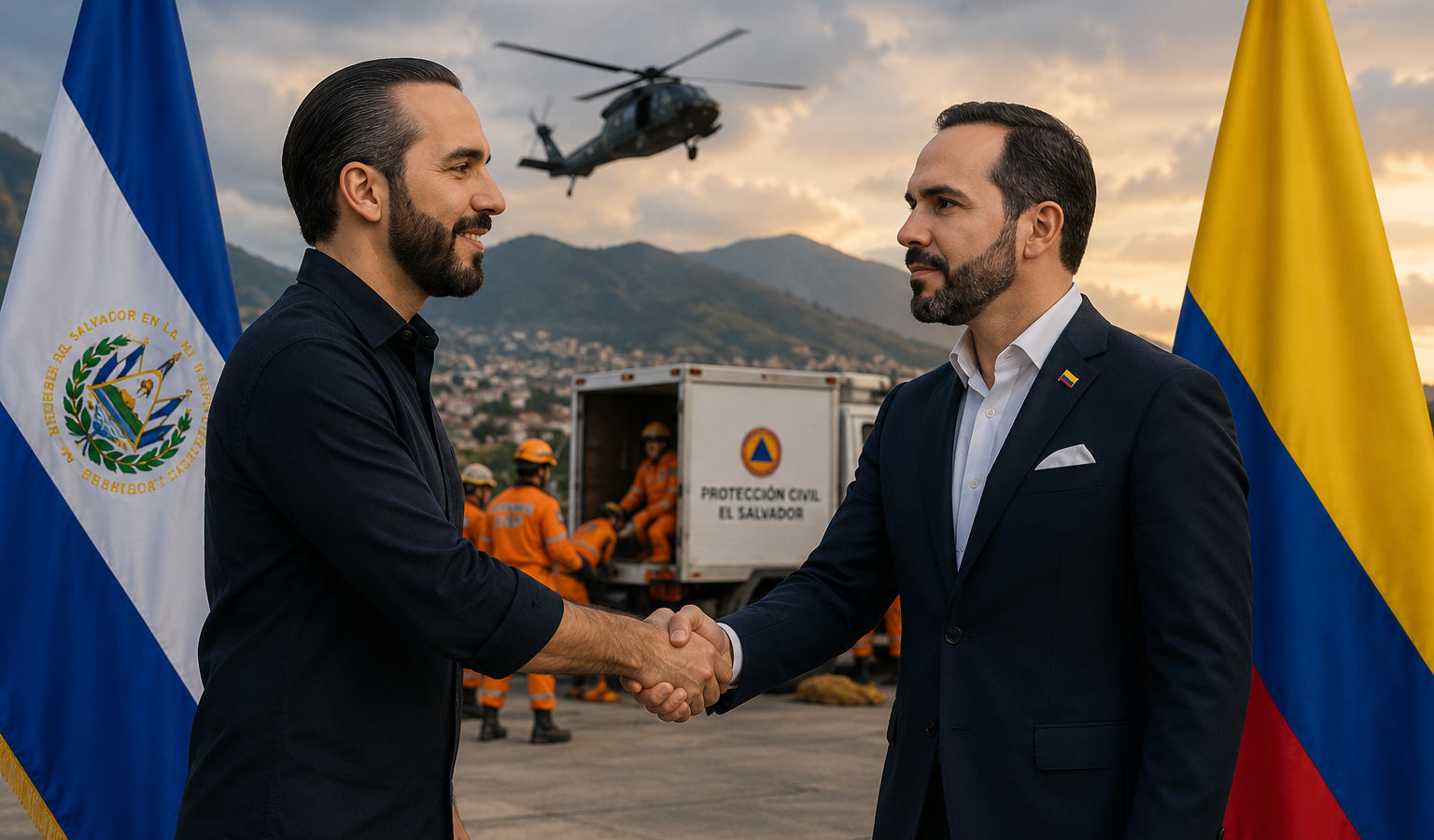 El presidente Nayib Bukele ofreció apoyo inmediato a Colombia tras el terremoto de magnitud 7.4. El Salvador está listo para enviar equipos de rescate, médicos y insumos. Foto: Ilustración.