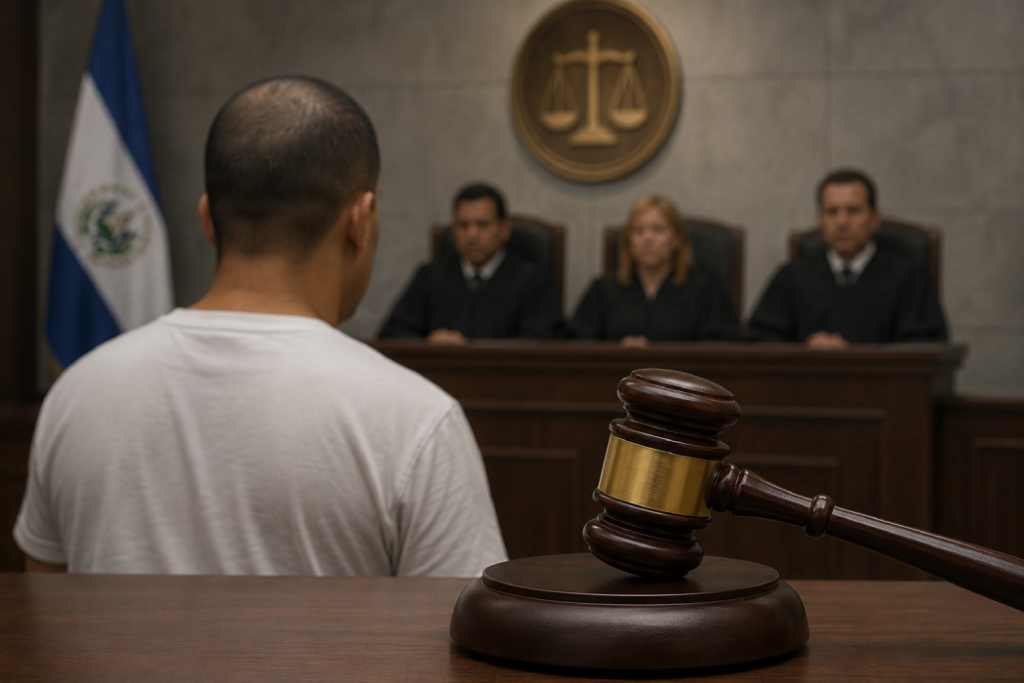 El Tribunal Cuarto de Sentencia de San Salvador condenó a Melvin Ulises Mejía López, integrante de la MS-13, a 50 años de prisión por el homicidio agravado de un agente de la PNC en 2014. Foto: Ilustración.