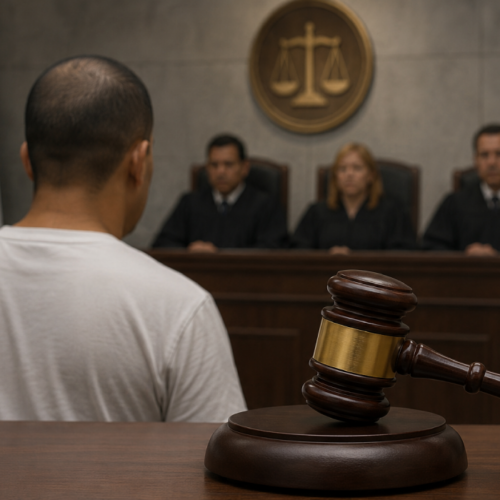El Tribunal Cuarto de Sentencia de San Salvador condenó a Melvin Ulises Mejía López, integrante de la MS-13, a 50 años de prisión por el homicidio agravado de un agente de la PNC en 2014. Foto: Ilustración.