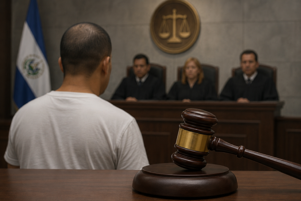 El Tribunal Cuarto de Sentencia de San Salvador condenó a Melvin Ulises Mejía López, integrante de la MS-13, a 50 años de prisión por el homicidio agravado de un agente de la PNC en 2014. Foto: Ilustración.