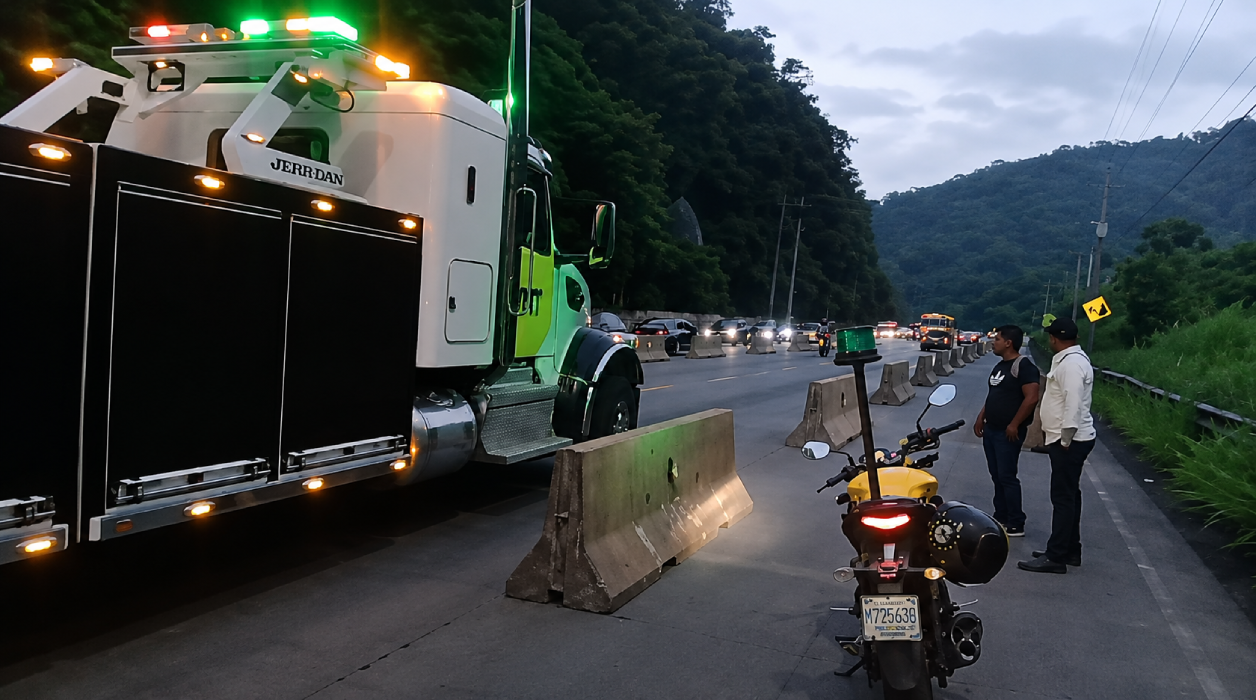 El VMT activó carriles reversibles en el AMSS y atendió un siniestro vial en el Bulevar Constitución. Tráfico fluido con precaución. Foto: @VMTElSalvador.