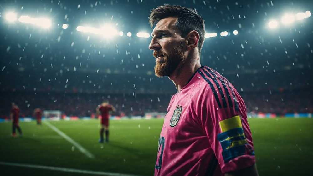 Lionel Messi durante el encuentro ante Nashville SC, donde vivió una jornada complicada con un penalti fallado. Ilustración IA
