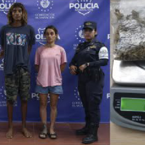 Las autoridades incautaron marihuana y un vehículo con placas extranjeras durante el procedimiento en Chiltiupán. Foto: X / PNC