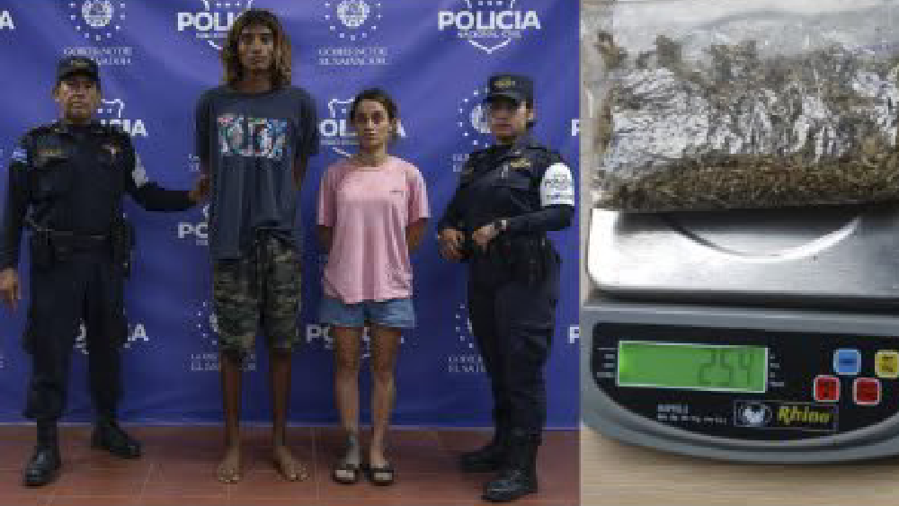 Las autoridades incautaron marihuana y un vehículo con placas extranjeras durante el procedimiento en Chiltiupán. Foto: X / PNC