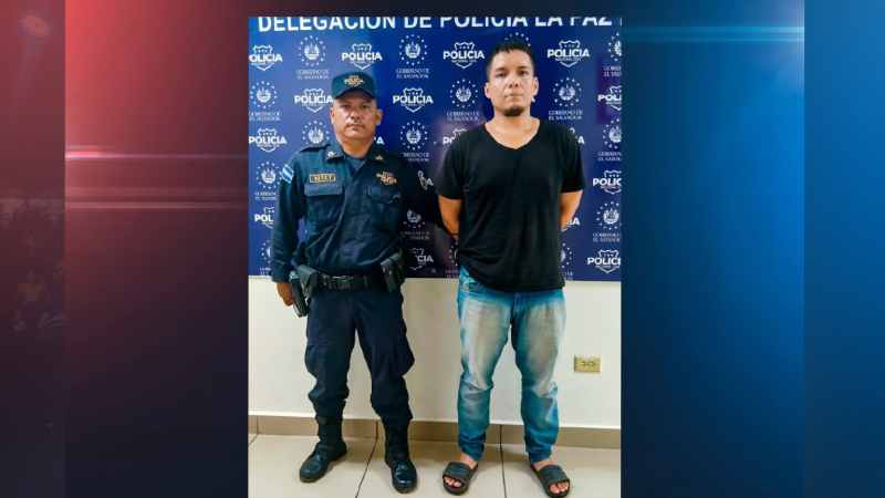 La PNC realizó la captura de Cañas Cerna tras atender el llamado de auxilio por violencia intrafamiliar en Zacatecoluca. Foto: Cortesía