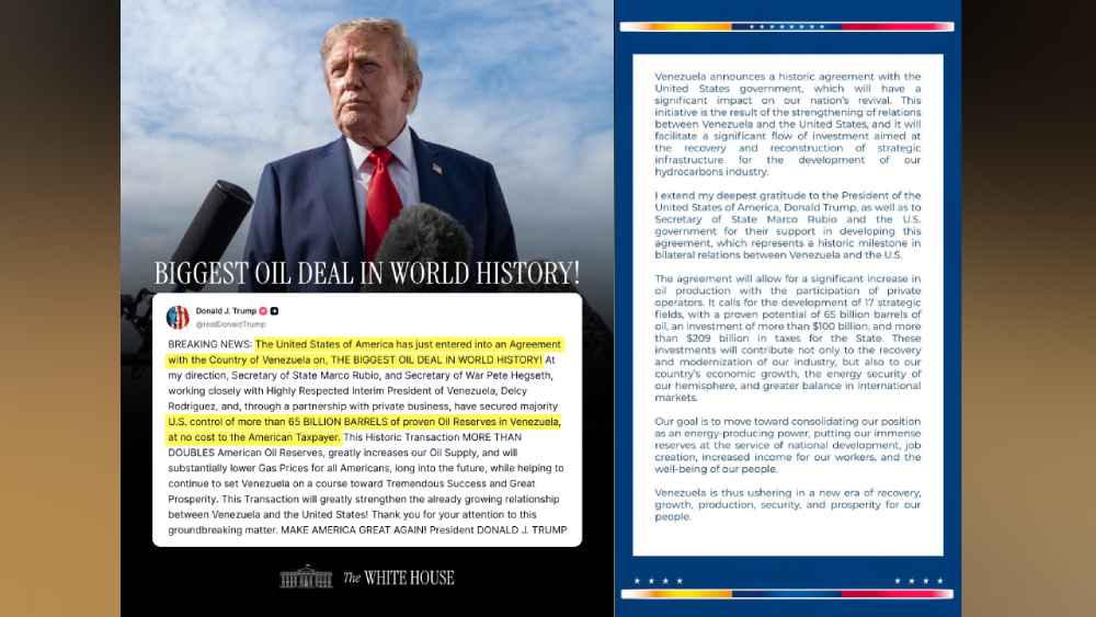 Anuncio del acuerdo energético firmado entre Washington y Caracas. Redes