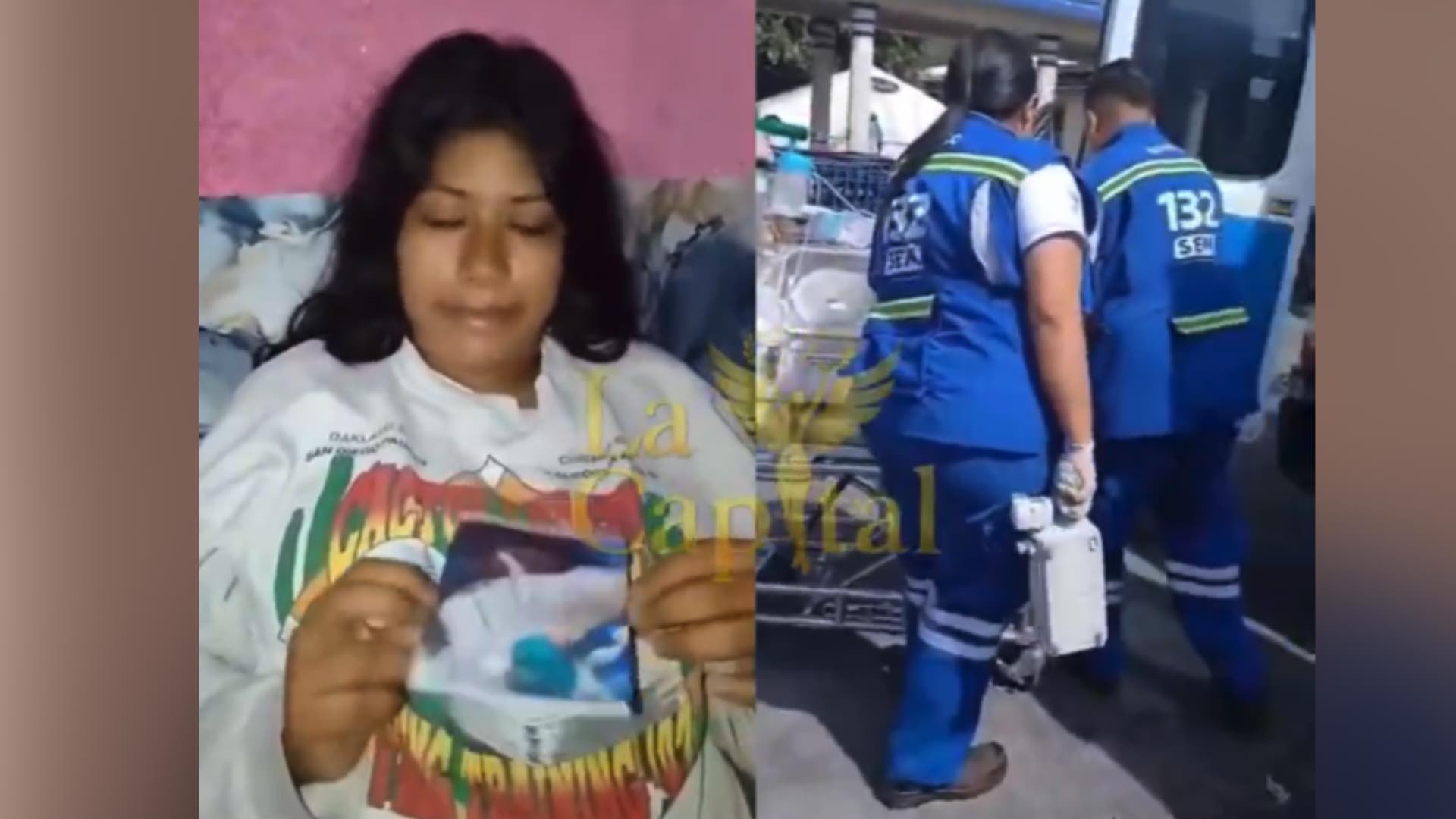 Ambulancia de cuidados intensivos del Sistema de Emergencias Médicas de El Salvador desplegada en territorio guatemalteco. Captura de pantalla.