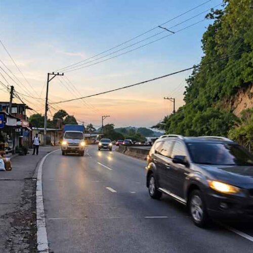 El tráfico hacia San Salvador es gestionado esta mañana con carriles reversibles en varios de los principales accesos al AMSS. Foto: @VMTElSalvador.