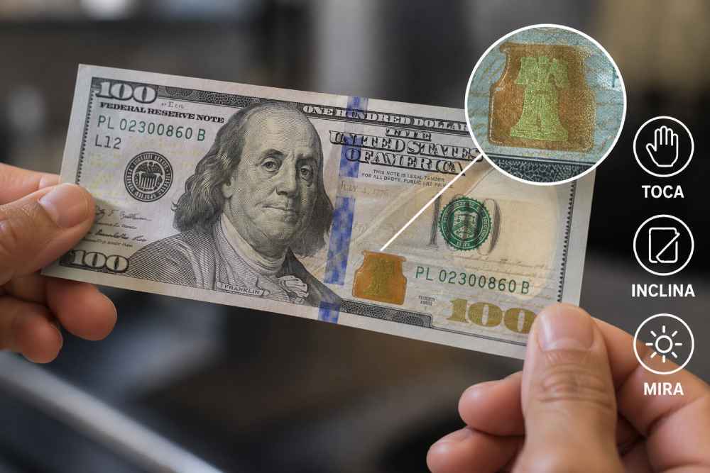 Cada billete de dólar incorpora características de seguridad que permiten realizar comprobaciones rápidas de su autenticidad. Foto: Ilustración.