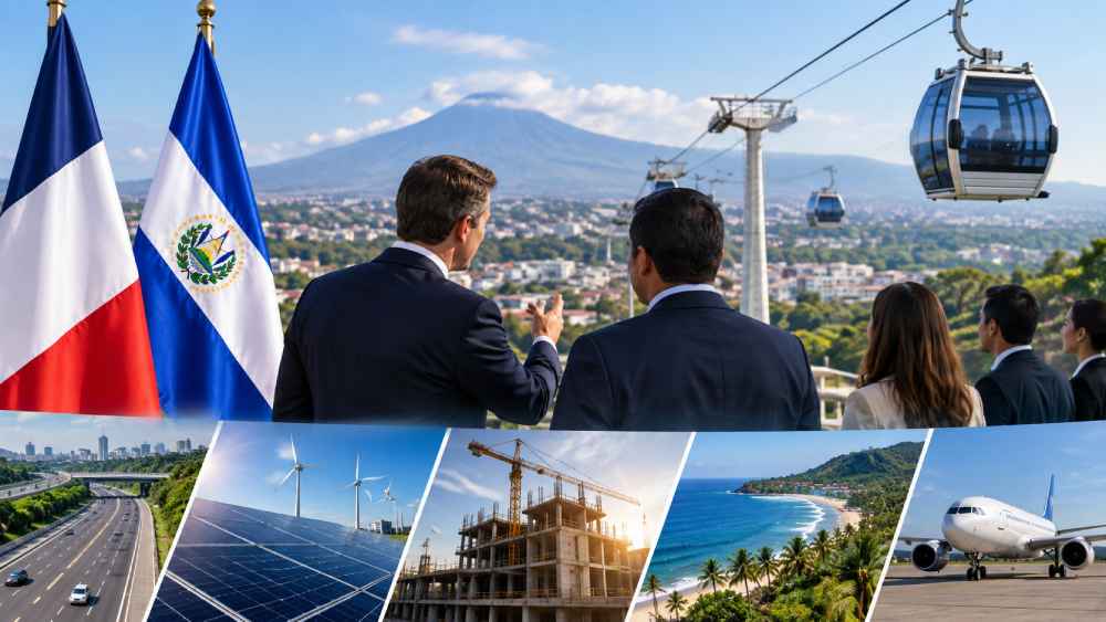 El ministro Nicolas Forissier encabezó una misión de Francia junto a representantes de más de 20 empresas interesados en explorar proyectos en diferentes sectores de El Salvador. Foto: Ilustración.