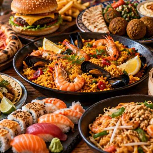 El festival Gastronómico Internacional reunirá el 3 de octubre sabores y expresiones culturales de diferentes países en la Gran Plaza de Galerías. Foto: Ilustración.